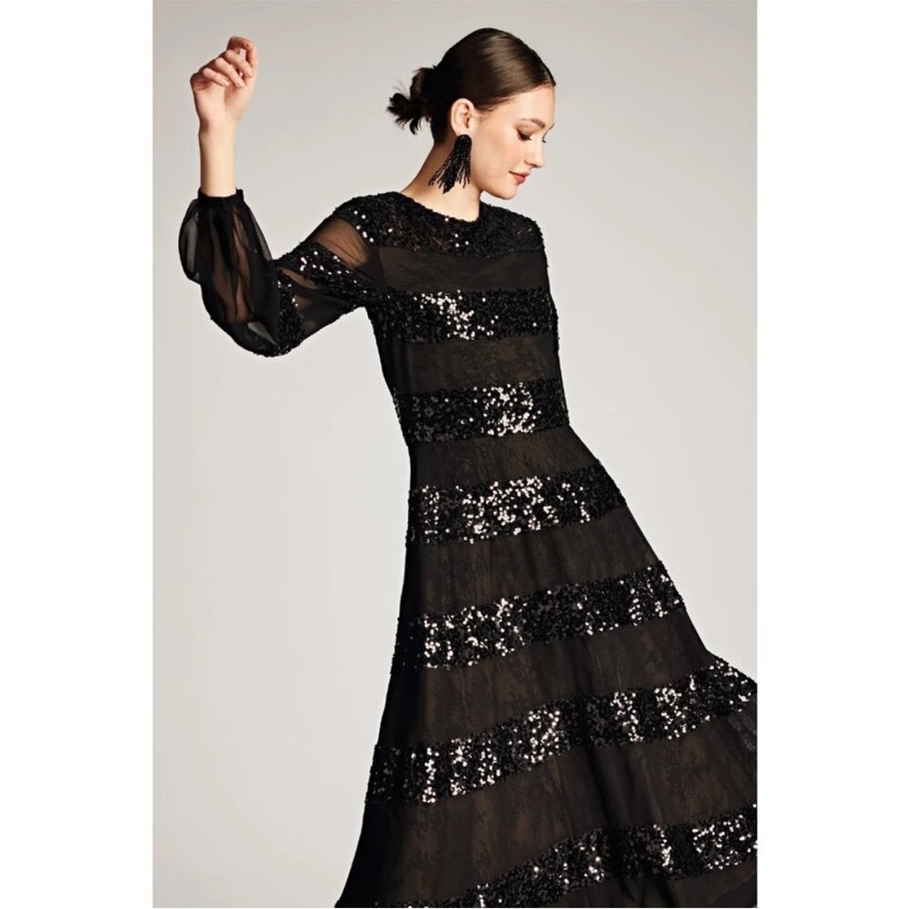 NOT FOR SALE Sachin + Babi Black Sequin Long Sleeve Dress